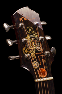 Luthier Kathy Wingert, Custom Acoustic Guitars - 3d Inlay Kathy Wingert