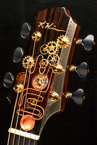 Luthier Kathy Wingert, Custom Acoustic Guitars - 3D Inlay Kathy Wingert